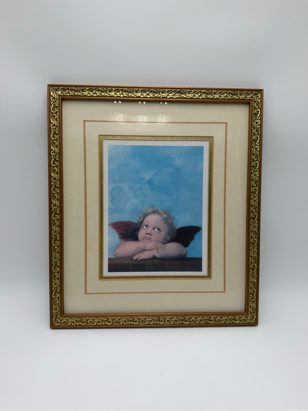 Raphael Cherub Framed Print Ornate Gold Frame Renaissance Decor Whimsigoth